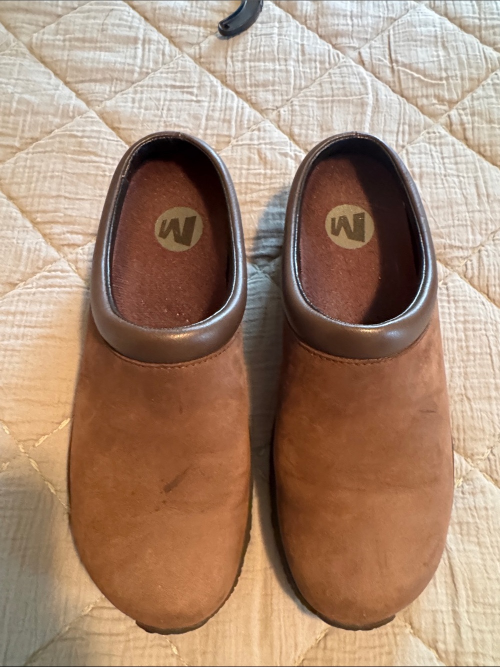 Merrell Women's Brown Suede Slip-On Clogs